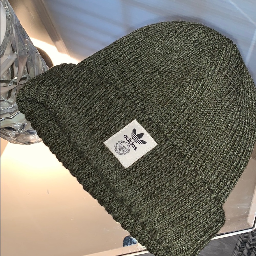 Olive green adidas beanie